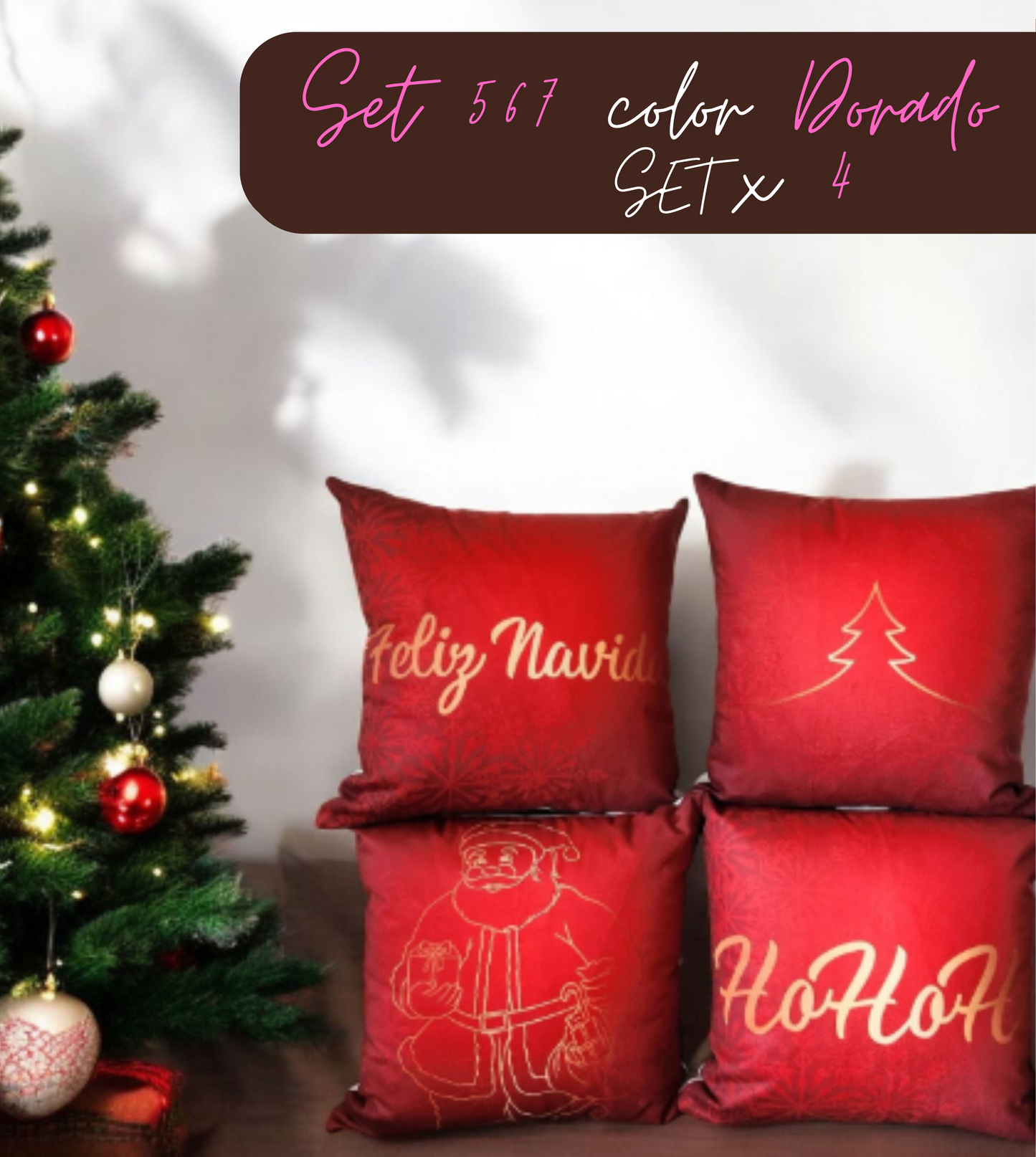 Set de 4 Fundas para Cojines Navideños - ENVIO GRATIS